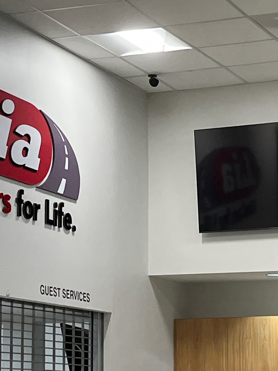 Dome security camera ceiling mount Toyota dealership showroom Poughquag NY